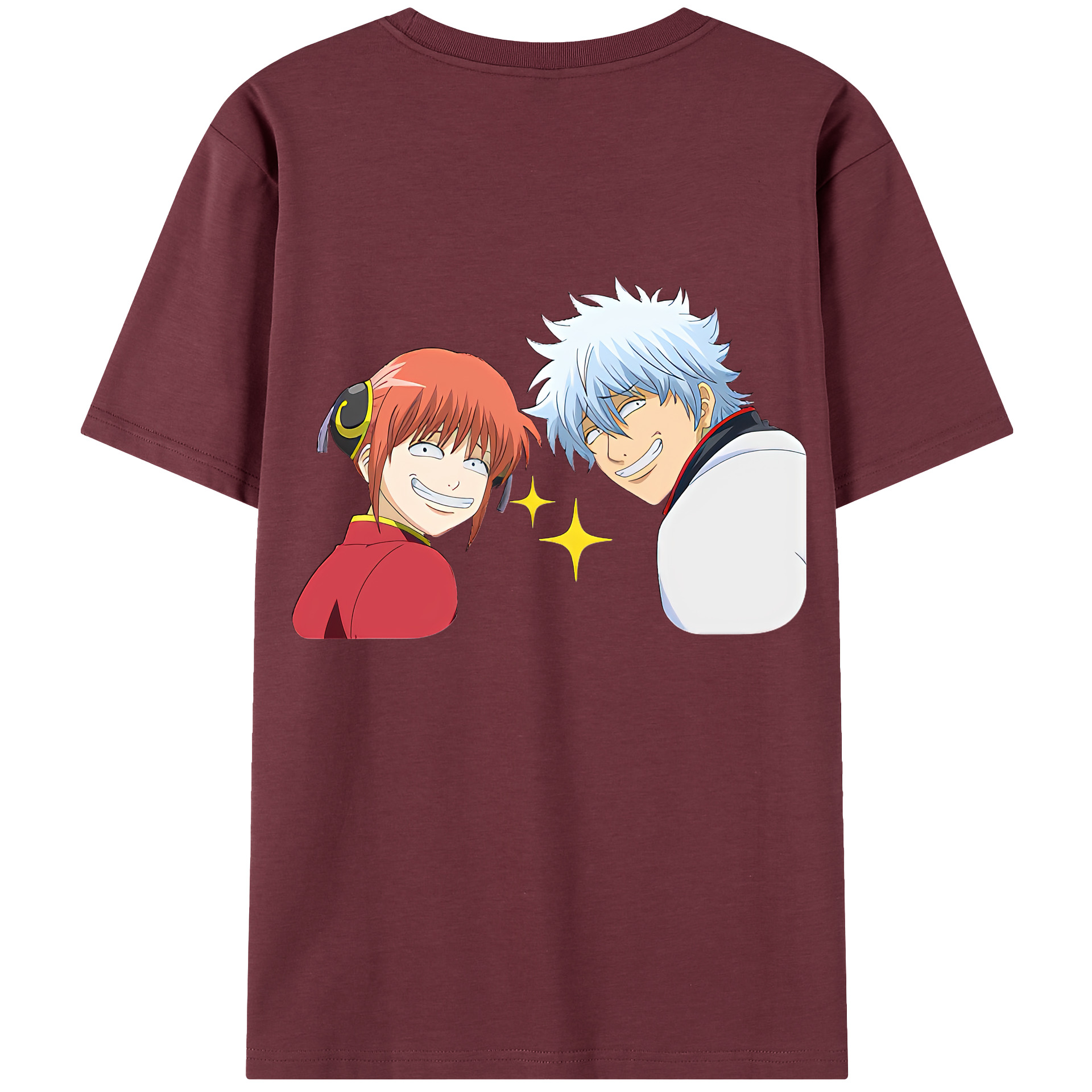 （画像用） ぎんたま 坂田銀時（さかたぎんとき） 神楽 志村新八（しむら しんぱち） GINTAMA Sakata Gintoki Kagura Shimura Shinpachi 綿100％半袖Tシャツ（背面プリント）